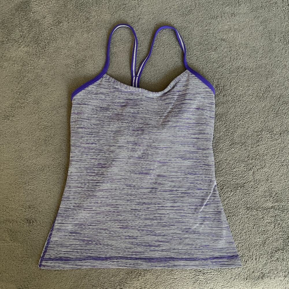 Lululemon Power Y Bruised Berry Athletic Built-In Bra Tank Top Women's Size 6